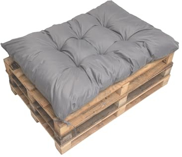 Palettenauflagen, Kissen für Stühle, Kissen für Bänke, Bodenkissen groß, Bodenkissen Kinder (120_x_80_cm, Grau)