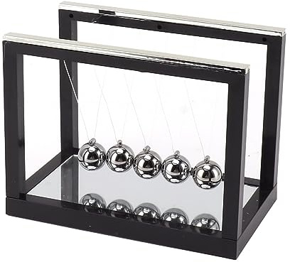 VIFERR Swing Balls Decoration, Stainless Steel Newton Cradle Balance Balls Mirror Steel Newton Balls Desk Toy for Office Desktop