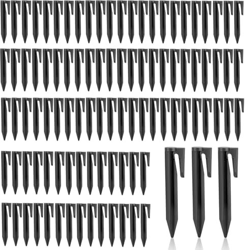 100 piezas de estacas de fijación, universales clavos de tierra cable de césped estacas de robot, Los clavos del robot cortacésped para cables periféricos, tienda de camping