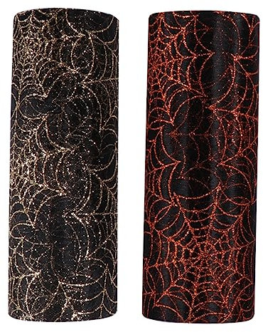 Operitacx 2rollen Dekorative Tüllbänder Für Halloween Leichtes Organza -dekorationen Und Festtags-atmosphäre