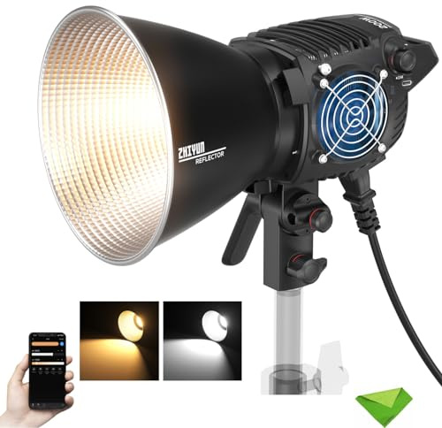ZHIYUN Molus B200 200 W COB LED Lampe vidéo, Bicolore 2700-6500 K, CRI≥96 TLCI≥96 APP contrôle Les lumières de Montage Bowens pour Studio, Youtube, Vlog, Diffusion en Direct, Tournage, etc.