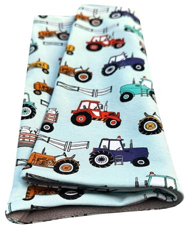 Wollhuhn Kinder Long Loop MAXI WINTER Halswärmer/Schlupf-Schal Extra Lang Jungen/Mädchen Viele Motive 20240201 (LL, Fleecefutter) (Trecker Hellblau)