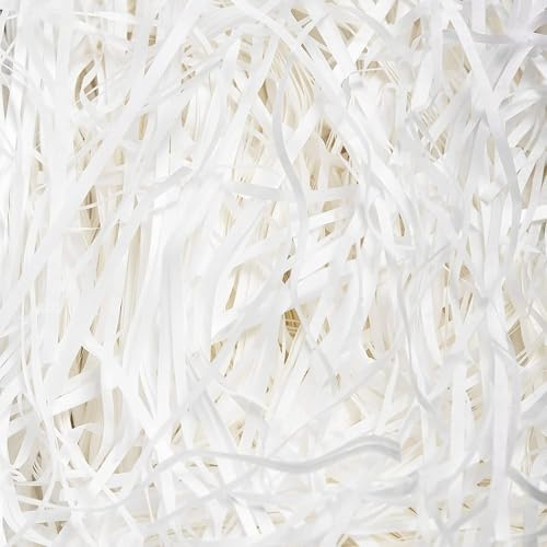 Trimming Shop 500 gm vitt strimlat papper för korgar fyllning: Perfekt strimlat papper för presentförpackning fyllningslåda fyllning och dekorativ presentation