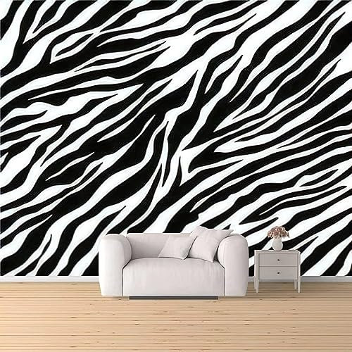 Zebra Streifen Tapete Fotodruck für Büro Arbeitszimmer Home Dekoration 200 x 140 cm Schwarz Weiß Wandkunst Wandbild Dekor
