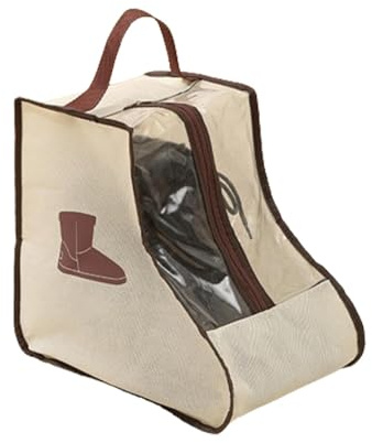Custodia antipolvere per bagagliaio – Borsa per stivali con cerniera e maniglia, facile da viaggiare | stivale sotto il letto, organizer per scarpe, beige., Short style, Vedi descrizione