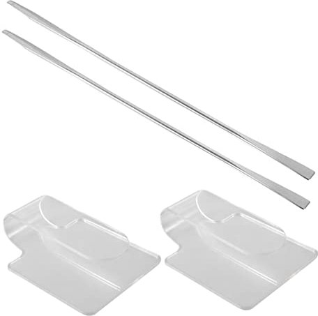 minkissy Set of 2 Reusable Makeup Mixing Trays 2 Stainless Steel Spatulas Ideal for Cosmetics Art