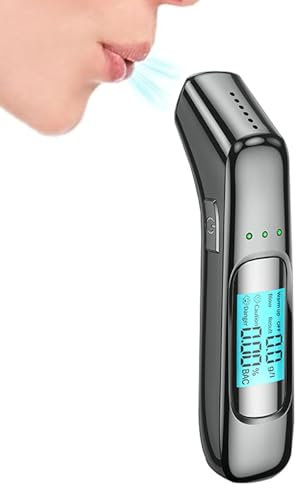 Alcol Test Etilometro Portatile Certificato, Misuratore del Livello alcolemico con Display Risultati precisi in 3sec, Operazione One Touch, Alcool Tester per Stato ebbrezza Dopo Feste (Black)