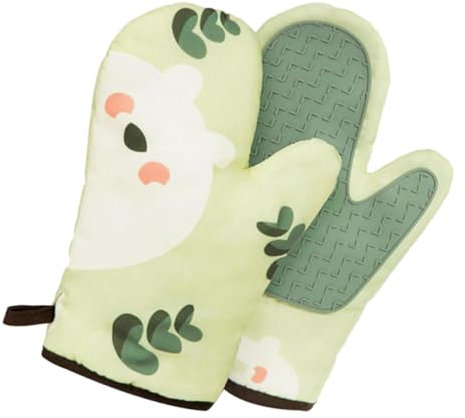 SOIMISS 1paar Hitzebeständige Ofenhandschuhe Anti-scalding Mikrowellenhandschuhe Teiliges Matcha Grün Für Backen Und Grillen rutschfest Und Isolierend