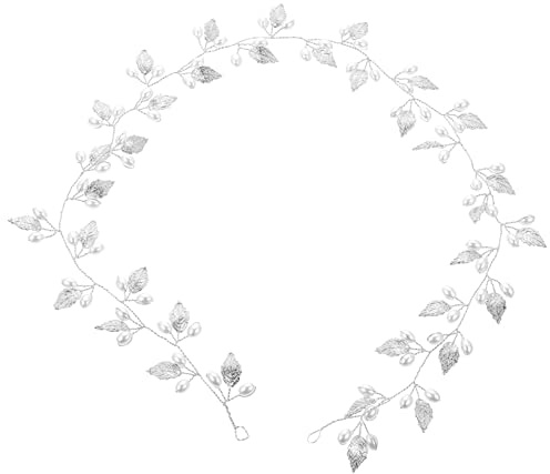 Healeved Tocado de Cadena Cabello de Novia Enredadera Plateada para Adornos de Boda Cinta Cabeza de Mujer y Niña