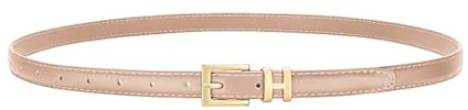 MeeQee Ledergürtel Damen Klassisch Einfarbig Dekorativer Schmaler Taillengürtel Metallschnalle Verstellbarer Dünner Gürtel für Kleider, Hosen, Jeans (Khaki, Einheitsgröße)