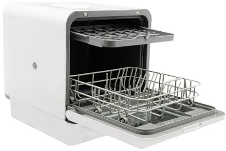 Mini-Geschirrspüler Tragbar, 1100W 6L Wassertank 22cm Tellergröße Touch-Steuerung
