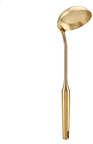 WPKD BLUEIY Louche en acier inoxydable, grande louche à soupe, outil de cuisine, doré 04#, spatule de cuisine, gadget de cuisine robuste, 30
