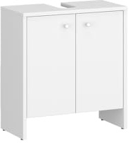TIKO Waschbeckenunterschrank Luno 2-türig 50x30x56 cm Badezimmer Weiß | Nutzt bislang ungenutzten Platz unter dem Waschbecken, kompakte Bauform, leichtes Gewicht für einfachen Transport
