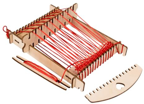 FUNOMOCYA Holz webrahmen DIY Loom für Praktisches Strickspielzeug zum Basteln Fördert Feinmotorik und Koordination Einfach zu Bedienen Sicheres Glattes Material Lernspielzeug für Anfänger