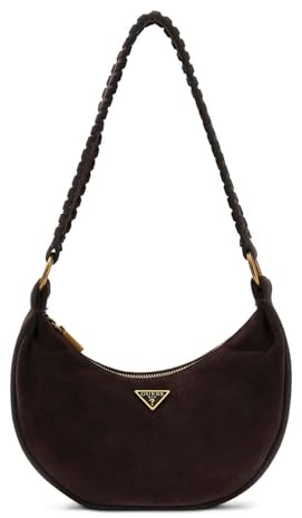 GUESS Pelle borsa a tracolla Amita Hobo Crossbody Bag Espresso marrone scuro