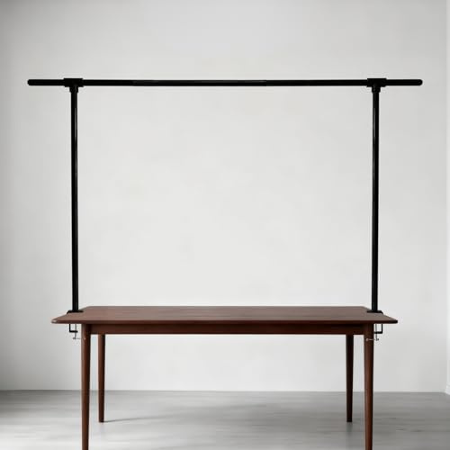 Potaosey Supporto per asta da tavolo con morsetti regolabili da 40 a 220 cm di lunghezza 80-120 cm di altezza, supporto ad arco in metallo nero, per matrimoni, feste di compleanno, Natale, decorazione