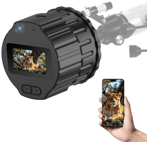KASHEVI WiFi Electronic Eyepiece with 1.5 TFT Display, 1080P HD Digital Telescope Adapter with 64GB Storage, Wireless Astrophotography Eyepiece for Telescopes, Microscopes & Binoculars (28–50mm)