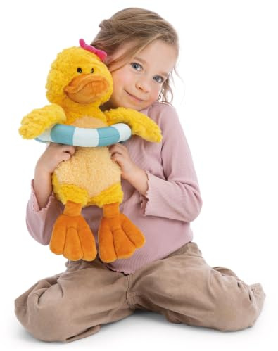 NICI Kuscheltier Ente Pooline 35cm mit Schwimmreifen - gelb - 62898 | Stofftier aus weichem Plüsch, niedliches Plüschtier zum Kuscheln und Spielen, für Kinder & Erwachsene, tolle Geschenkidee