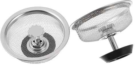Beavorty Lot de 2 Filtres D’évier en Acier Inoxydable, Passoires de Vidange Anti-obstruction, Crépines Cuisine Universelles pour Bassin et Lavabo, Protection Résidus Alimentaires