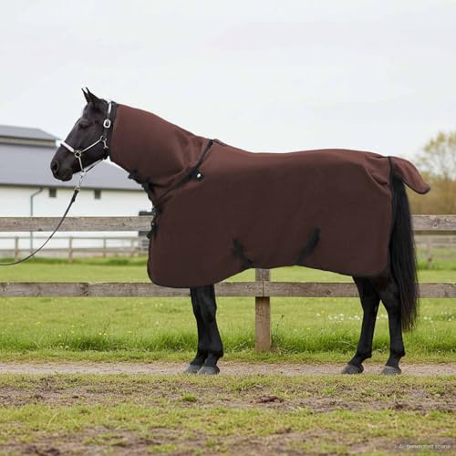 Ordellia Hästfilt full aqua polyester, ventilerande regntäcke för stall, vide och paddock, lätt utomhusfilt med bröststängning, vattentät, vinterfilt för hästar