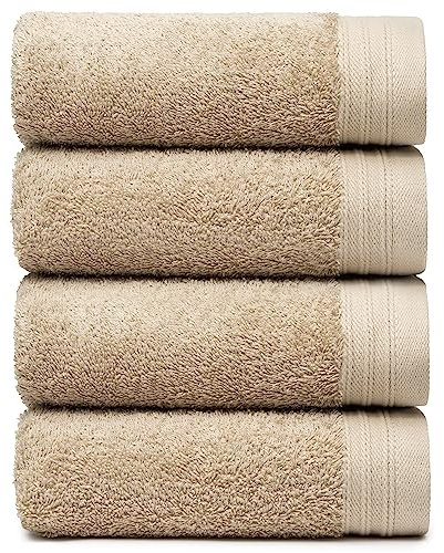 Weidemans Premium 4 Stück Handtuch-Set inkl. 4 Exklusive Handtücher 45,7 x 76,2 cm – 100% Baumwolle |Machine Waschbar Hohe Saugkraft | by Sand