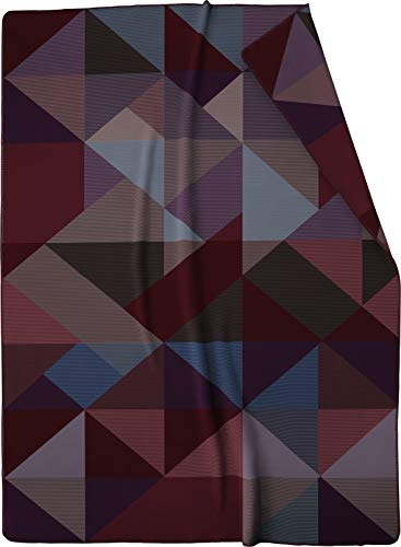 biederlack® weiche Kuscheldecke Purple Geometric, Sofadecke in 150x200 cm | Made in Germany, Wohndecke mit violettem Dreieck-Muster, Couchdecke aus Baumwollmischgewebe, OEKO-TEX Made in Green