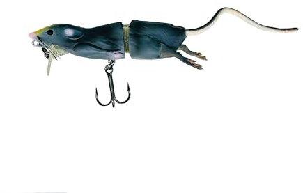 Savage Gear 3D-Ratten-Angelköder, 1,2 g, Grau, realistische Konturen, Farben und Bewegung, langlebige Konstruktion, vielseitige Takelageoptionen, doppelte Drillingshaken-Konfiguration