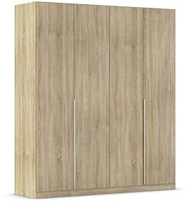 Rauch Möbel Alabama, Kleiderschrank, Farbe Eiche Sonoma, Breite 181 cm | Schrank, 4-türig, Zubehör Basic, für Schlafzimmer, Kinderzimmer, Garderobe, Flur
