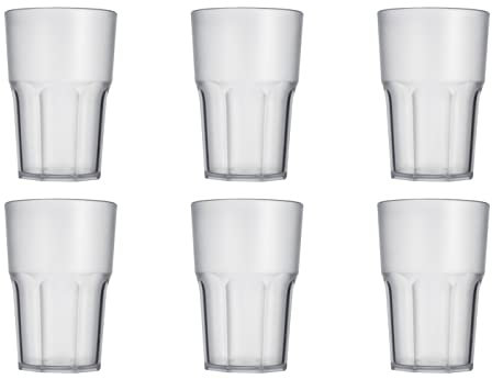 Garnet Satinato Bicchiere Riutilizzabile “Granity 40 Set da 6 Pezzi – Lavabile in lavastoviglie-40 Bordo/ 33-35 cl a Servizio-Made in Italy, microliters, Plastica