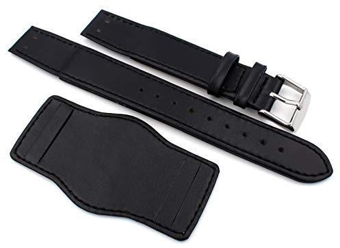 Sulla Bund-Uhrenarmband mit Unterlage für feste Stege, Dornschließe | Leder, Dornschließe