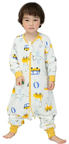 Chilsuessy Baby Ganzjahres Schlafsack 1 Tog Sommerschlafsack Babyschlafsack mit Füßen für Säugling Kinder Bambus Baumwolle Schlafsack mit Beinen, Schöne Reise, 100/Baby Höhe 100-110cm