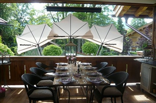 Kleiner BALKON SONNENFÄCHER - WEISS - hoher UV SCHUTZ mit MULTIHALTER - PRODUKTION BADEN WÜRTTEMBERG - FIRST - ZUR MARKISEN ERGÄNZUNG -