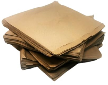 We Can Source It Ltd - Brown Kraft Paper Bags 10 x 10 with Flat Design – Ideal for Food, Sandwiches, and Groceries – Strong, Reusable, and Easy to Open Packaging - Pack of 1000