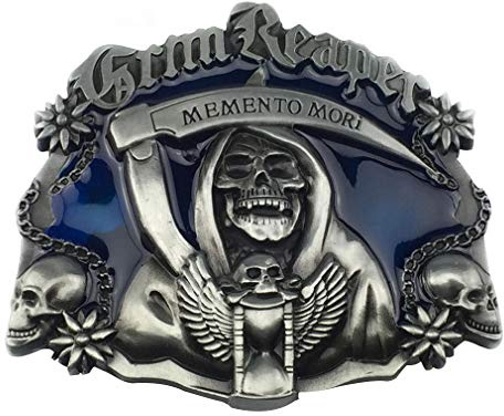 LKMY Herren-Gürtelschnalle, Western-Totenkopf- und Katana-Gürtelschnalle, keltische Ratschen für Herren und Damen, Vatertag Gr. One size