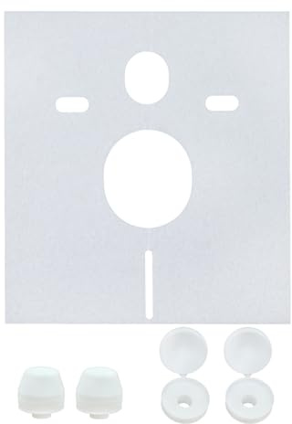Aloni Schallschutzmatte aus PE-Schaum für WC und Bidet, 390 x 410 mm, Weiß | Feinporiger PE-Schaum reduziert den Schallpegel um 6 bis 10 dB, gleicht Wandunebenheiten aus und schützt Keramik