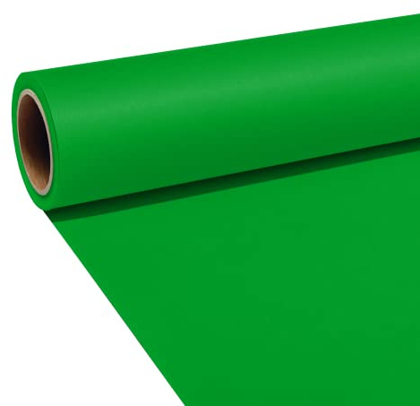 Joby Seamless Creator Background Paper, Photography Backdrop For Videos, Streaming, Interviews, Backdrops For Photoshoot, Photography Props, Size 1.35X11M, Green Light Go