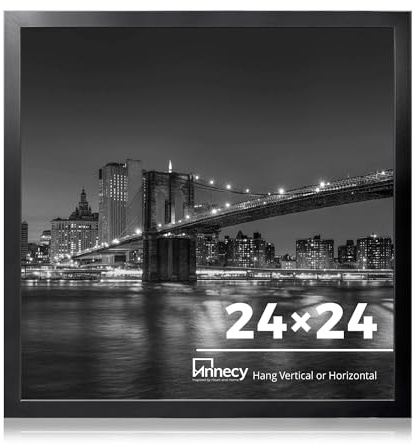 Annecy 24x24 Picture Frame Black（1 Pack）, 24 x 24 Picture Frame for Wall Decoration, Classic Black Minimalist Style Suitable for Decorating Houses, Offices, Hotels