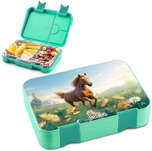 Jarlson® Lunchlåda för barn med fack – TONI lunchlåda – bentolåda läckagesäker – jutebox för dagis och skola – flickor och pojkar | Vesperbox | Snackslåda (PFERD)
