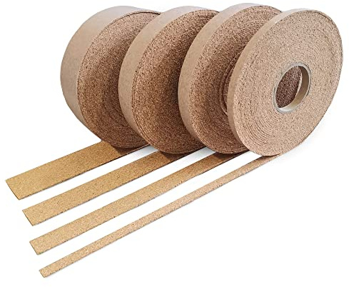 Kork Dichtungsband - Presskork Natur 50 mm x 2 mm - 10 m auf Rolle. ca. 220kg/m3, einseitig selbstklebend
