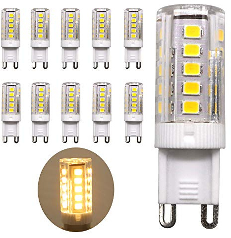 Mengjay 10 Stück LED Lampe Birne G9 3W, Ersatz für 20W Halogen-Lampe, warmweiß 3000k, 250lm, 33 SMD 2835 LEDs, 330° Abstrahlwinkel, AC 220V-240V, Nicht dimmbar, Energiesparende LED-Glühbirne