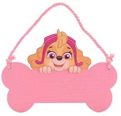 Widdop Paw Patrol Skye Wooden Hanging Plaque Bedroom Door Sign Kids Children Gift Pink