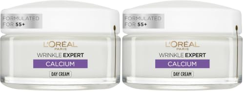 L’Oréal Paris Wrinkle Expert Anti-Wrinkle 55+ Day Cream, Reduces Wrinkle Appearance, Firms Skin and Redefines Contours, Calcium, 50ml (Pack of 2)
