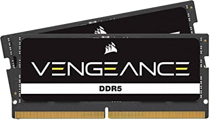 CORSAIR VENGEANCE SODIMM DDR5 RAM 96GB (2x48GB) Fino a 5200MHz CL44-44-44-84 1.10V Intel XMP 3.0 Memoria per Laptop – Nero (CMSX96GX5M2A5200C44)