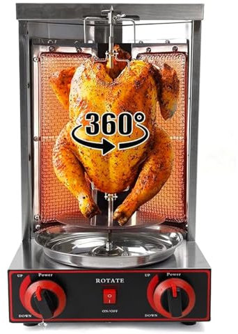 Eastnmythet Máquina asadora Vertical, máquina de Kebab Doner a Gas, Horno asador, Parrilla Comercial para encimera para Uso doméstico