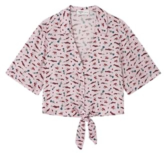 Springfield Blusa Corta Estampada Culpables Blouse Mujer (Pack de 1)