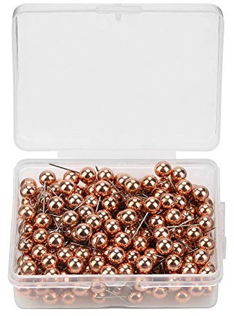 200 Stück Runde Kugel-Kunststoff-Drucknadeln, Reißnägel, Dekoratives DIY-Werkzeug, 200 Stück für Projekte, in Wiederverschließbarer Kunststoffbox, Kartennadel, Drucknadel
