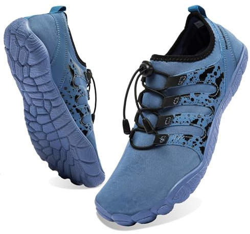 WOTTE Chaussures aquatiques pour homme - Séchage rapide - Chaussures aquatiques légères et respirantes - Pour la plage, la pêche, le yoga, la plongée, le surf - Taille 40-50, bleu, 45 EU