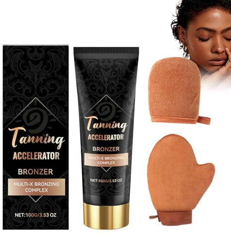 Crema Autoabbronzante per Viso E Corpo | Abbronzatura Rapida, Effetto Naturale E Duraturo, Senza Odore Artificiale, Vegana E Cruelty Free, Con Guanto Applicatore, 100g Skin Tanning Cream