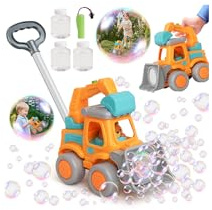 Automatic Bubble Machine for Toddlers,Construction Truck Bubble Lawn Mover W/Light,Bubble Maker Blower Toys for 3 4 5 6 Year Old Boy Girl Kids,Summer Outdoor Pool Backyard Toys for Birthday Party