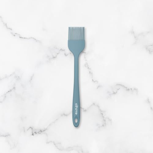 Elihome Mini Silicone Basting Pastry Brush, Cooking Brush for Oil Sauce Butter Marinades, Food Brushes for BBQ Grill Kitchen Baking, Baster Brushes Food Grade, Slate Teal Grey